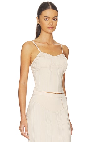 fleur du mal Rib Darted Cami Top in Cream