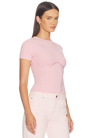 fleur du mal Organic Cotton T-shirt in Pink. Size M. Also