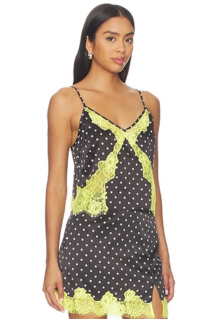 fleur du mal Juliet Lace Dotted Cami in Black & White