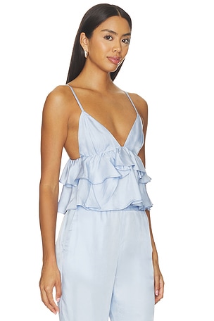fleur du mal Luxe Twill Flare Cami en Baby Bleu