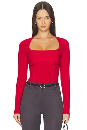 Organic Cotton Scoop Neck Long Sleeve Bodysuit fleur du mal