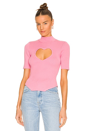Heart Cutout Knit Top fleur du mal