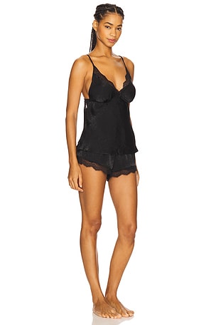Flora Nikrooz Madelyn Sueded Charm Cami Set in Black