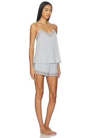 Flora Nikrooz Maven Cami & Short Set With Lace in Grey. Size XS. Also