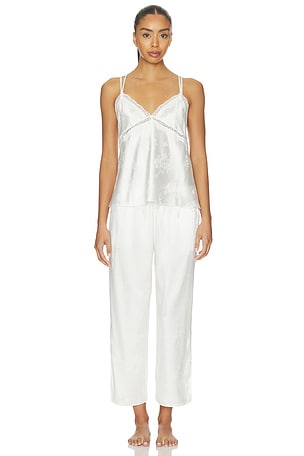 Florence Solid Jacquard Charmeuse Capri Set Flora Nikrooz
