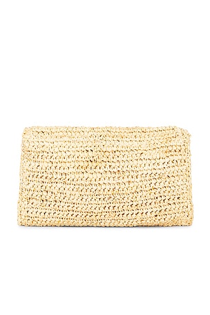 florabella Esplendor Crochet Raffia Clutch in Neutral