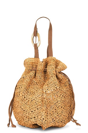 Antilles Crochet Raffia And Leather Tote Bag florabella