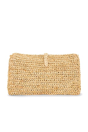 florabella Chastanet Crochet Raffia Clutch in Neutral