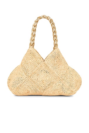 florabella Foggia Crochet Raffia And Leather Tote Bag in Neutral