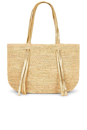 florabella Indore Large Crochet Raffia Tote Bag in Neutral