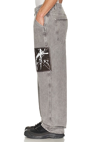 Former distend denim jeans en color gris