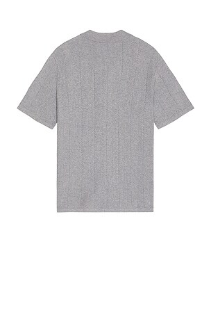 FORMER AG Marlyn Short Sleeve Knit Shirt in Grey. Size S. Also