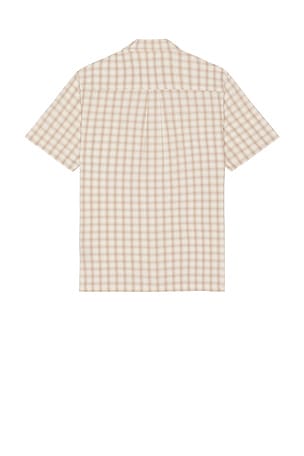 FORMER Manners Check Short Sleeve Shirt in Taupe