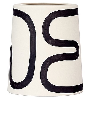 Franca NYC Short Pillar Vase in Black, White