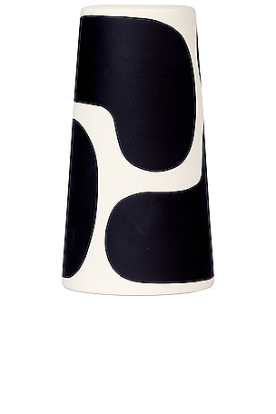 Franca NYC Small Pillar Vase in Black,White