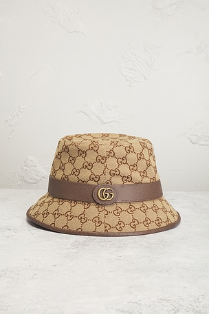 FWRD Renew Gucci GG Canvas Bucket Hat in Beige