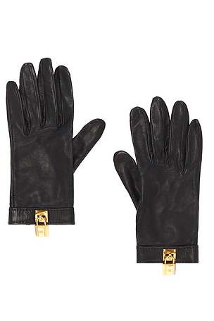 Hermes Lambskin Soya Kelly Lock Gloves FWRD Renew