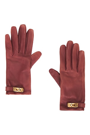 Hermes Lambskin Soya Kelly Lock Gloves FWRD Renew