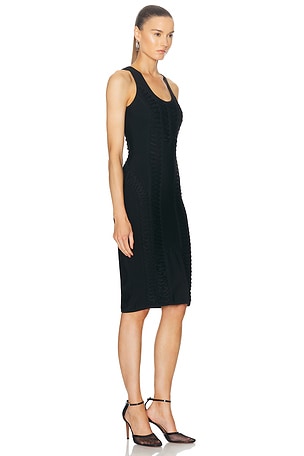 FWRD Renew Dior Lace Up Dress in Black