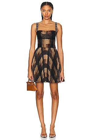 FWRD Renew Dior Mini Dress in Brown | REVOLVE