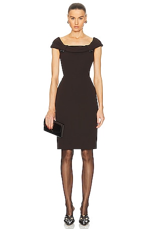 BCBGMAXAZRIA Kylia Drape Back Dress in Black REVOLVE