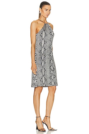 FWRD Renew Gucci Snakeskin Print Dress in Grey