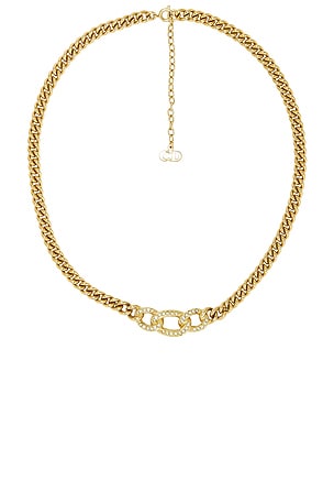 Dior Rhinestone Chain Necklace FWRD Renew