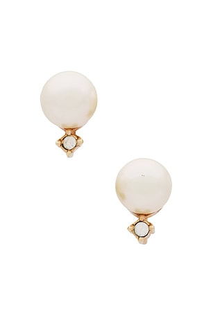 Dior Pearl Rhinestone Earrings FWRD Renew