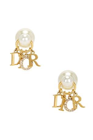 Dior Rhinestone Pearl Earrings FWRD Renew