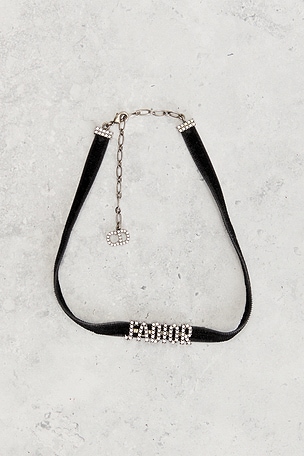 FWRD Renew Dior J'Adior Rhinestone Choker Necklace in Metallic Silver