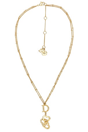 Dior Rhinestone Heart Necklace FWRD Renew