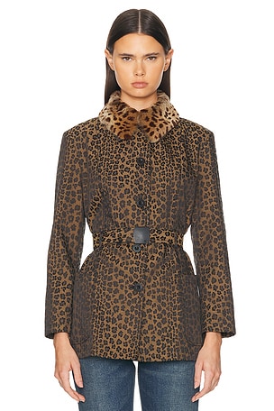ジャケット・アウター FENDI jeans leopard pattern jacket Jacket Fendi Brown size M International in Denim - Jeans