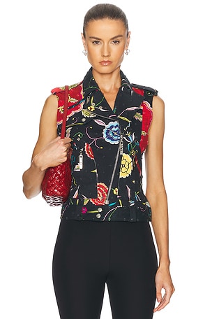 Dior John Galliano Floral Moto Vest FWRD Renew