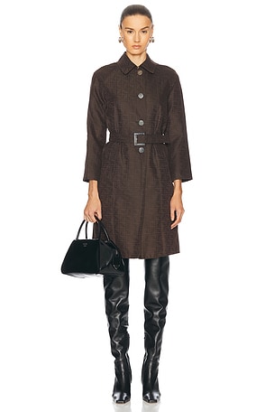 Fendi Zucca Long Coat FWRD Renew