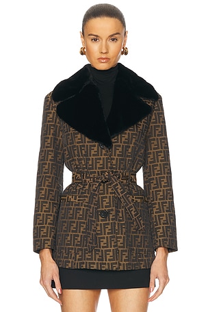 Fendi Zucca Belted Coat FWRD Renew