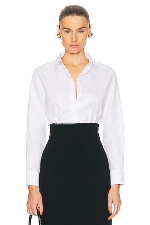 FWRD Renew Hermes Button Up Shirt in White | REVOLVE
