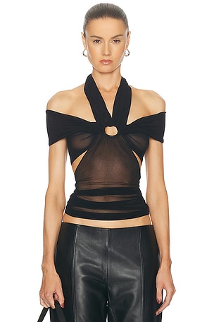 Jean Paul Gaultier Soleil Mesh Ring Off The Shoulder Top FWRD Renew