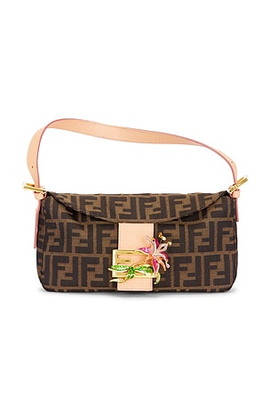 Fendi Vintage Flower Applique Baguette Shoulder Bag FWRD Renew