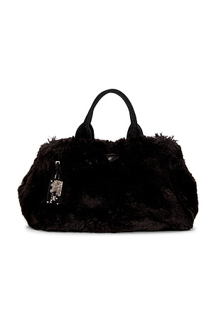 Prada Fur Canapa Tote Bag FWRD Renew