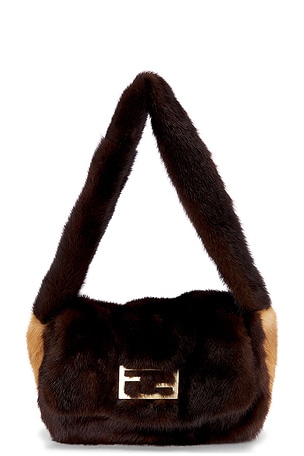 Fendi Fur Baguette Shoulder Bag FWRD Renew