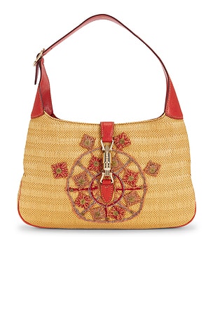 Gucci Embroidered Raffia Jackie Hobo Bag FWRD Renew