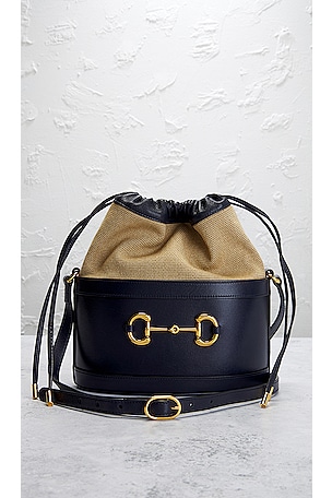 FWRD Renew Gucci Horsebit 1955 Bucket Bag in Black