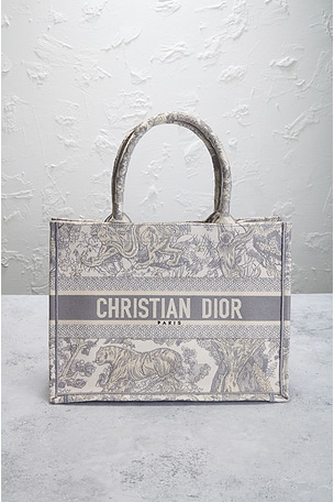 FWRD Renew Dior Book Tote Bag in Grey