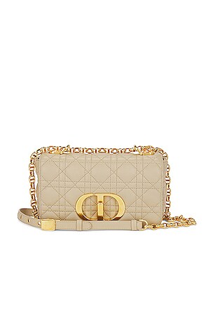 FWRD Renew Dior Caro Medium Shoulder Bag in Beige | REVOLVE