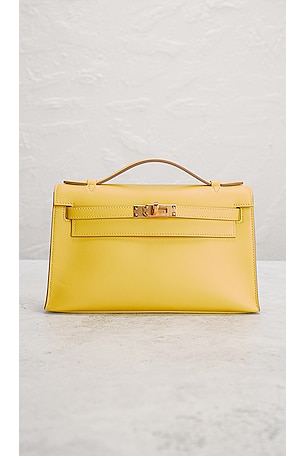 FWRD Renew Hermes Calfskin Kelly Pochette Handbag in Yellow