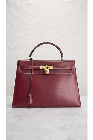 FWRD Renew Hermes 1979 Box Kelly 32 Handbag in Red