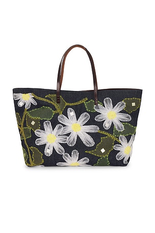 Fendi Denim Flower Embroidered Tote Bag FWRD Renew