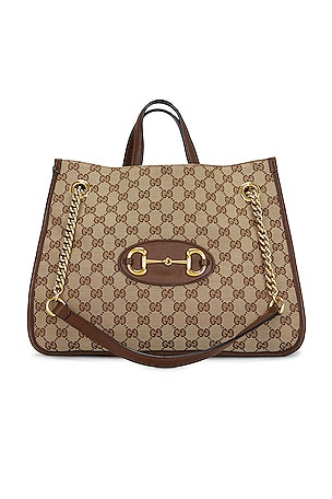 Gucci Monogram Horsebit Tote Bag FWRD Renew