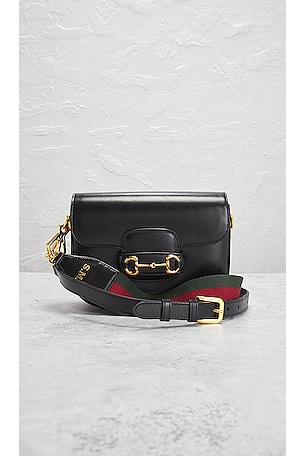 FWRD Renew Gucci Mini Horsebit 1955 Shoulder Bag in Black