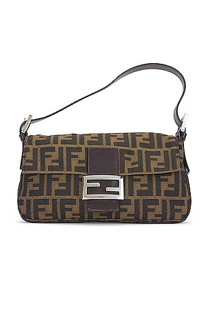 FWRD Renew Fendi Zucca Mama Baguette Shoulder Bag in Brown | REVOLVE